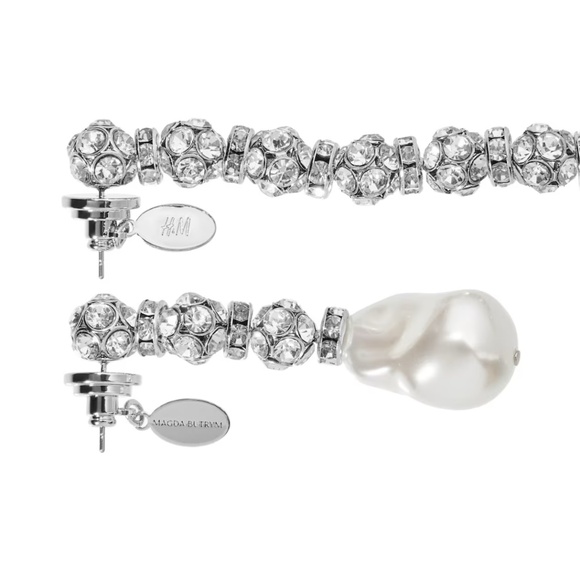 HM x Magda Burtym Crystal and Pearl earrings - Picture 2 of 2
